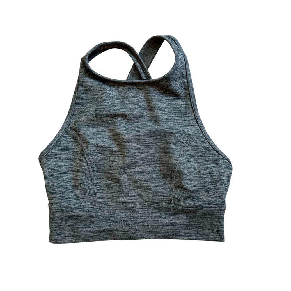 NWOT JoyLab Heather Gray High Neck Sports Bra Active Top CROP XS